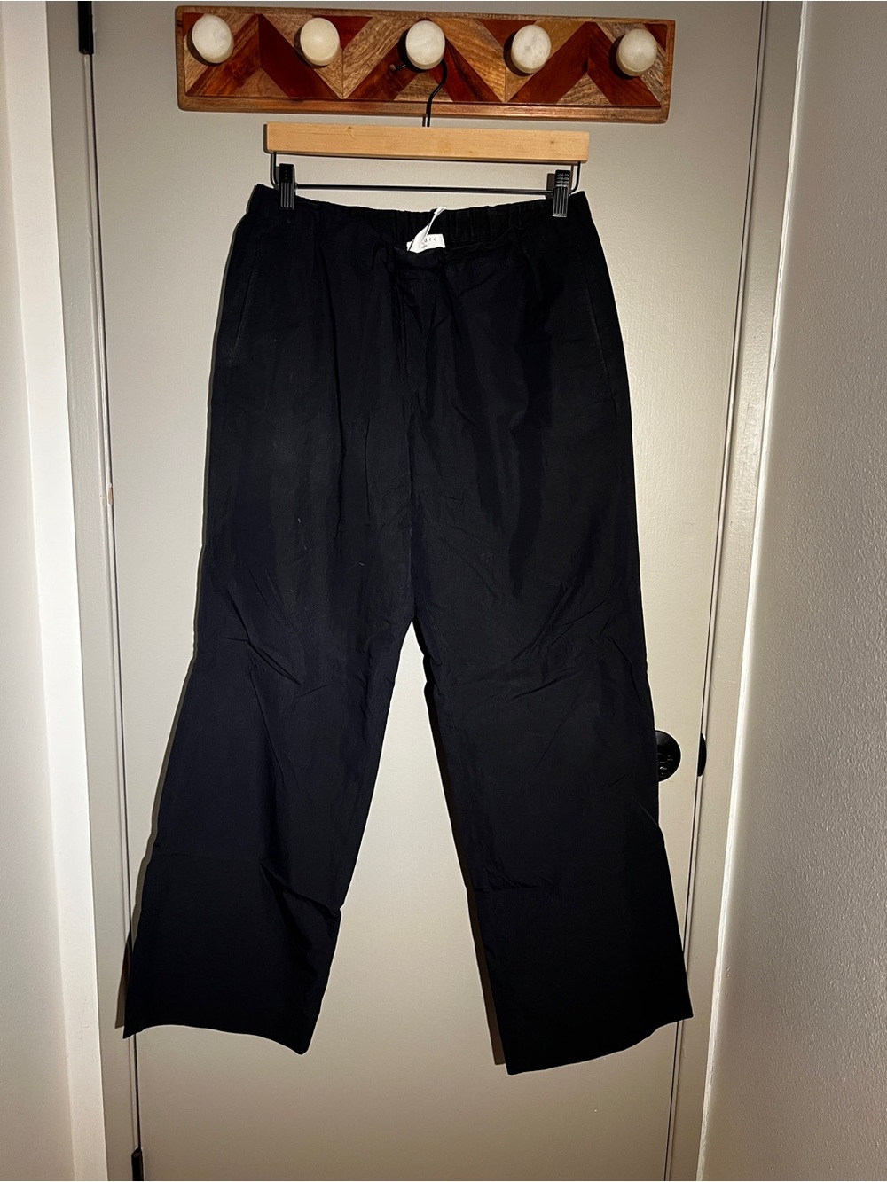 Sandro Men's Black Elastic-Waist Casual Pants, EU size 44